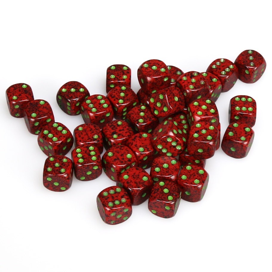 Chessex: D6 Speckled Cube Set (12mm) - Strawberry