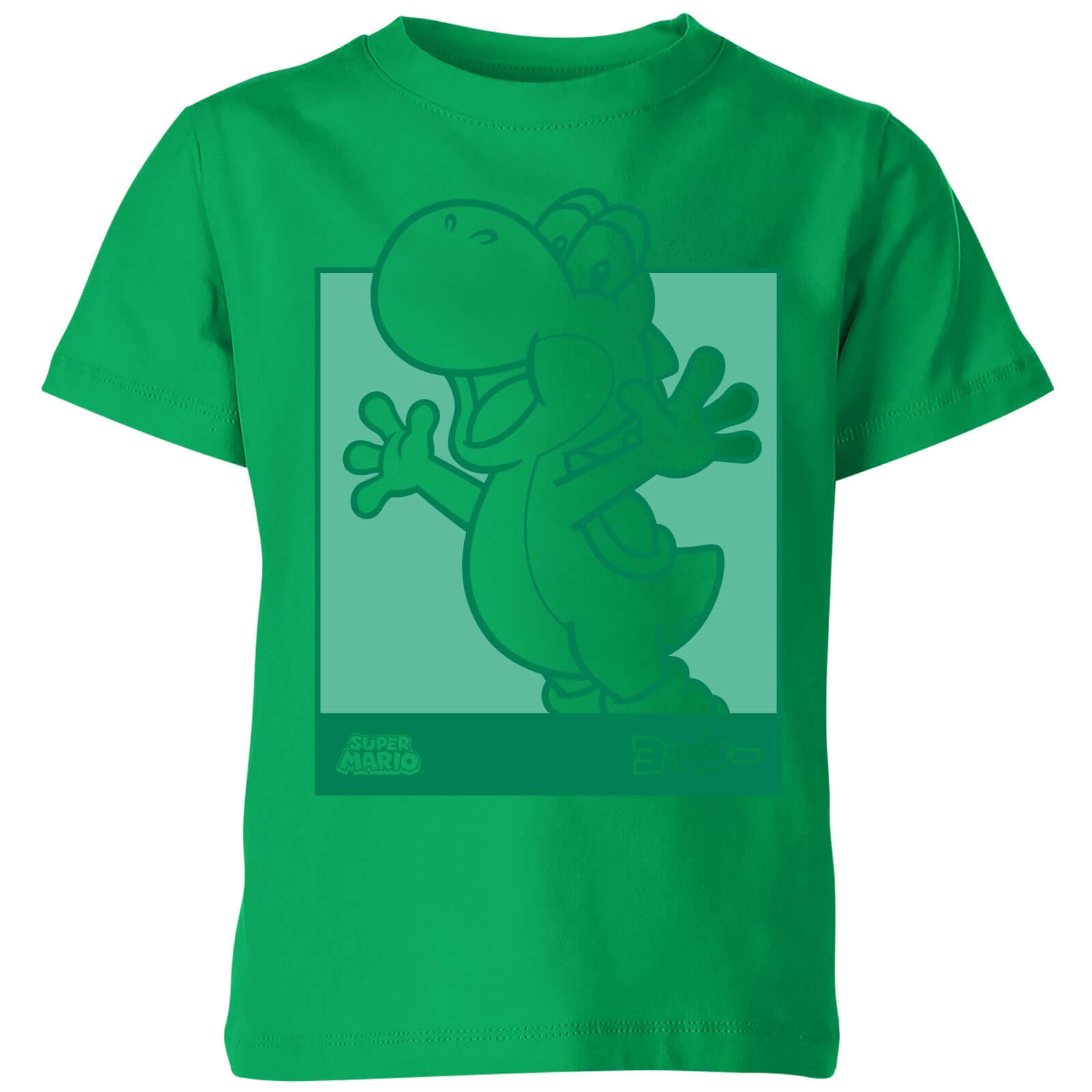 Nintendo Super Mario Yoshi Kanji Line Art Kids' T-Shirt - Kelly Green - 3-4 Years