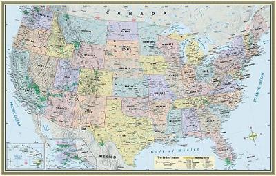 U.S. Map-Laminated on Hardback by BarCharts Inc