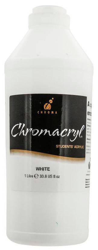 Chromacryl Students' Acrylic Paint 1 Litre (White) image