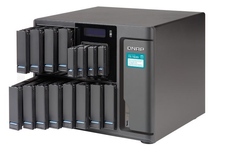 QNAP TS-1635-8G NAS,12+4 BAY(NO DISK),8GB,ARM CORTEX-A15,GbE(2),10GbE SFP+(2),USB,TWR,2YR image