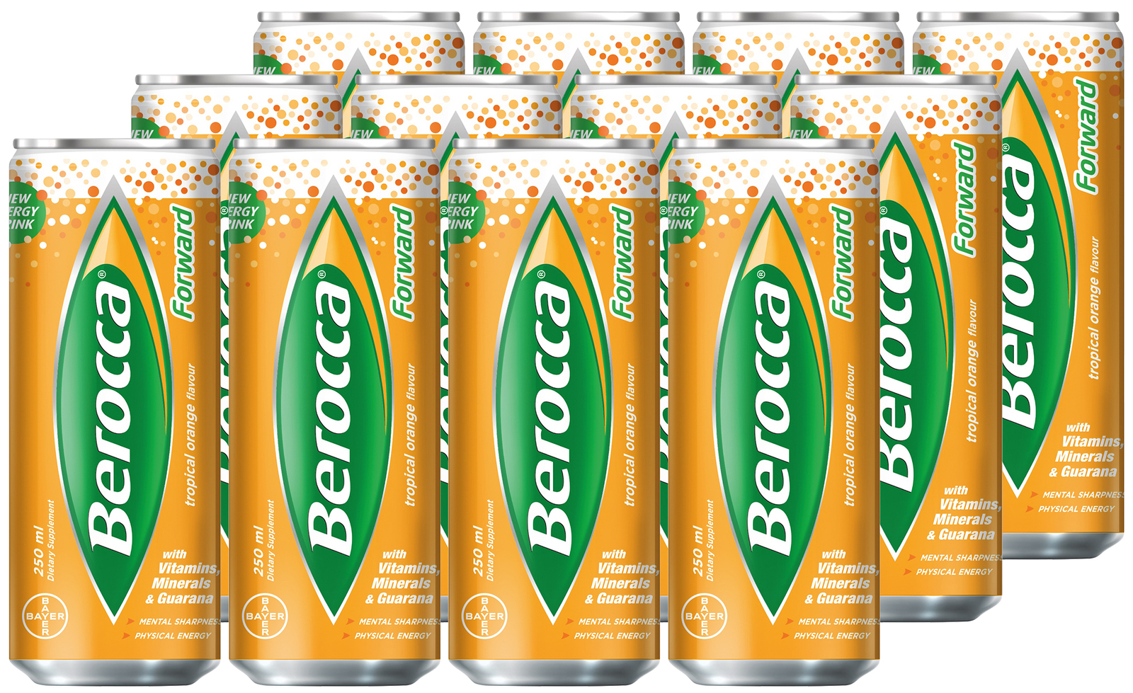 Berocca Forward Energy Drink Tropical Orange (250ml) 12 Pack at