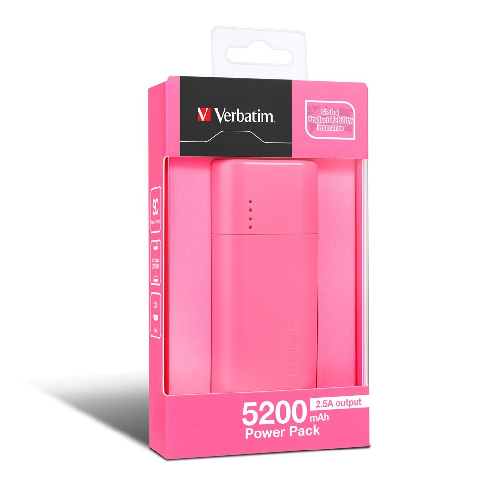 Verbatim 5,200 mAh Power Pack (Pink) image