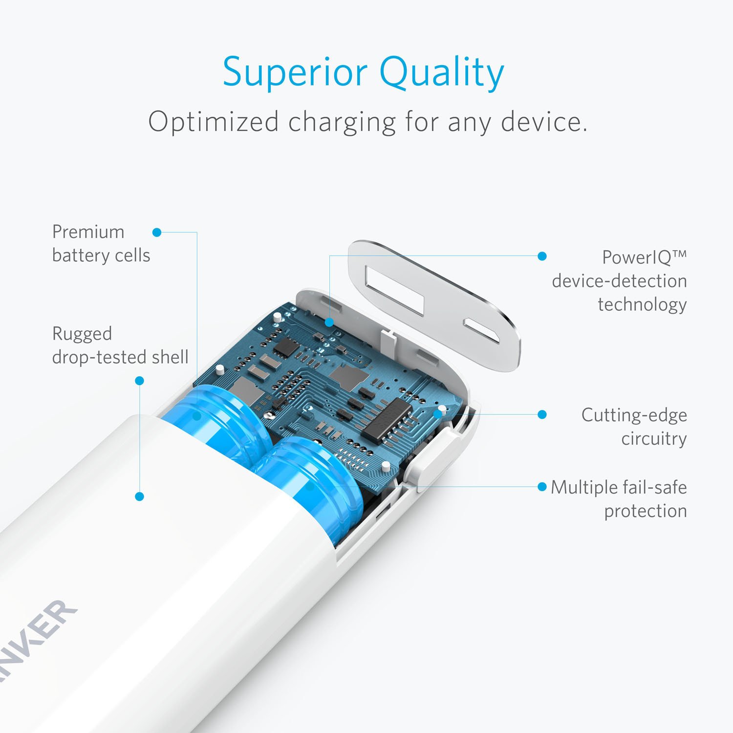 ANKER: Astro E1 5200mAh with 1x PowerIQ 2A port - White image