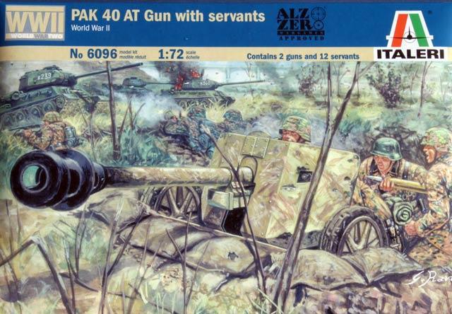 Italeri German PAK 40 AT Gun with Servants (WWII) 1:72 Model Kit image
