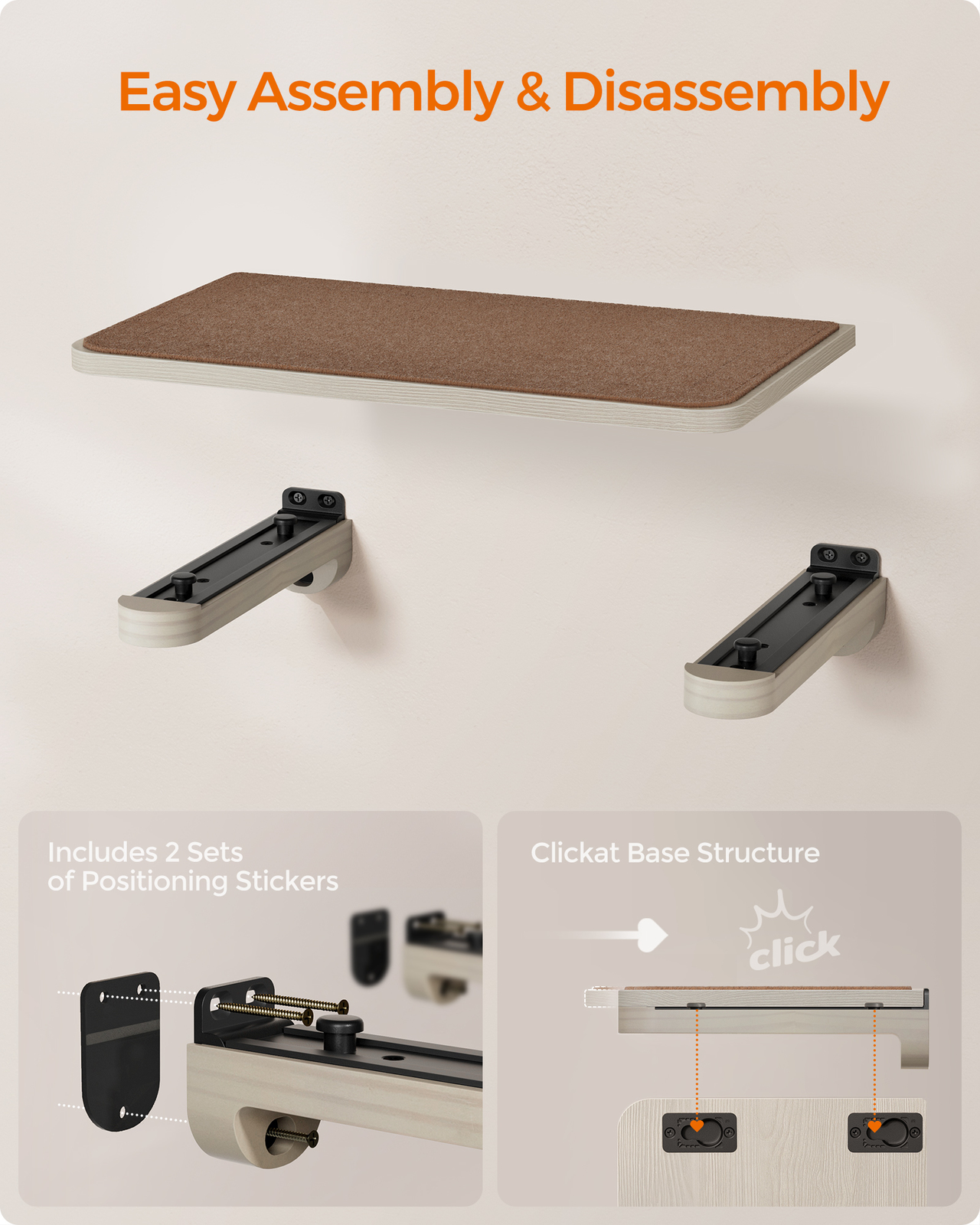 Buy Feandrea Clickat Wall Mounted Cat Shelf at Mighty Ape NZ