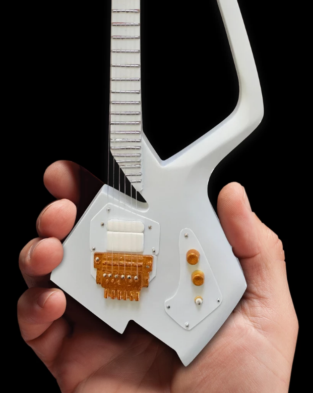 Axe Heaven: Miniature Replica - White Auerswald Model C Guitar (The Artist Formerly Known as) image