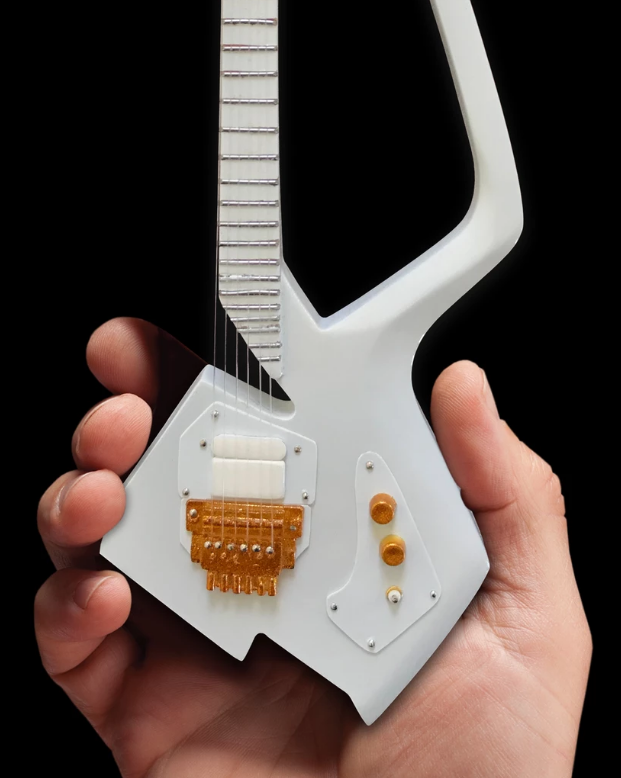 Axe Heaven: Miniature Replica - White Auerswald Model C Guitar (The Artist Formerly Known as)