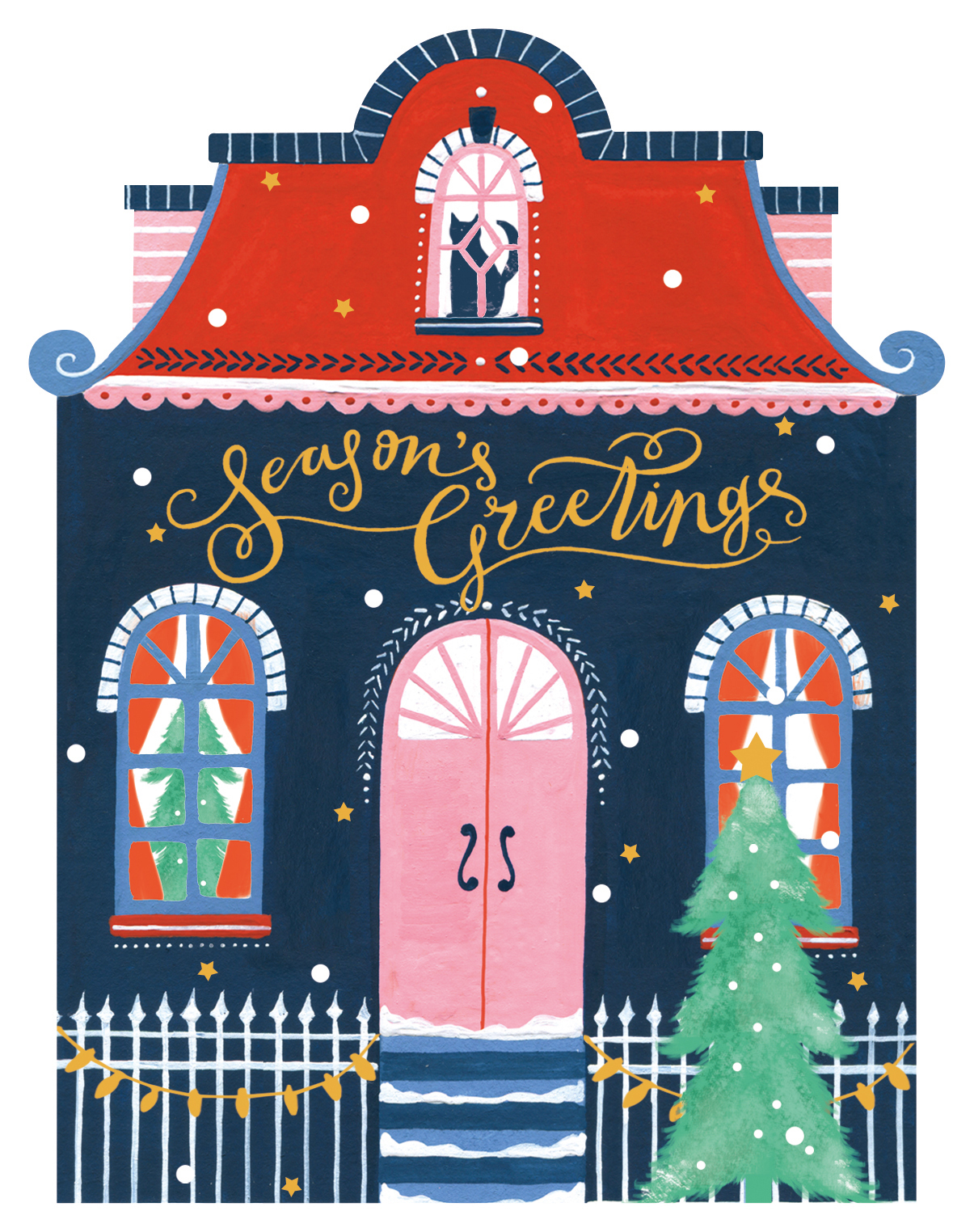 Buy Boxed Christmas Cards Trio - Houses (Pack of 12) at Mighty Ape NZ
