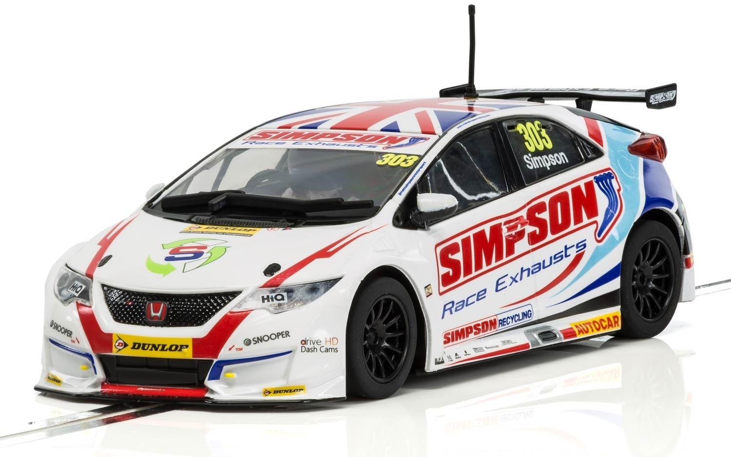 Scalextric: Honda Civic Type R NGTC – BTCC 2017 Matt Simpson Slot Car image