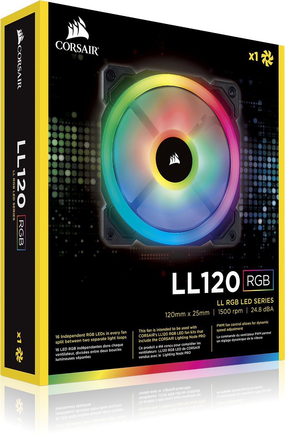 120mm CORSAIR LL120 RGB Dual Light Loop RGB LED PWM Fan