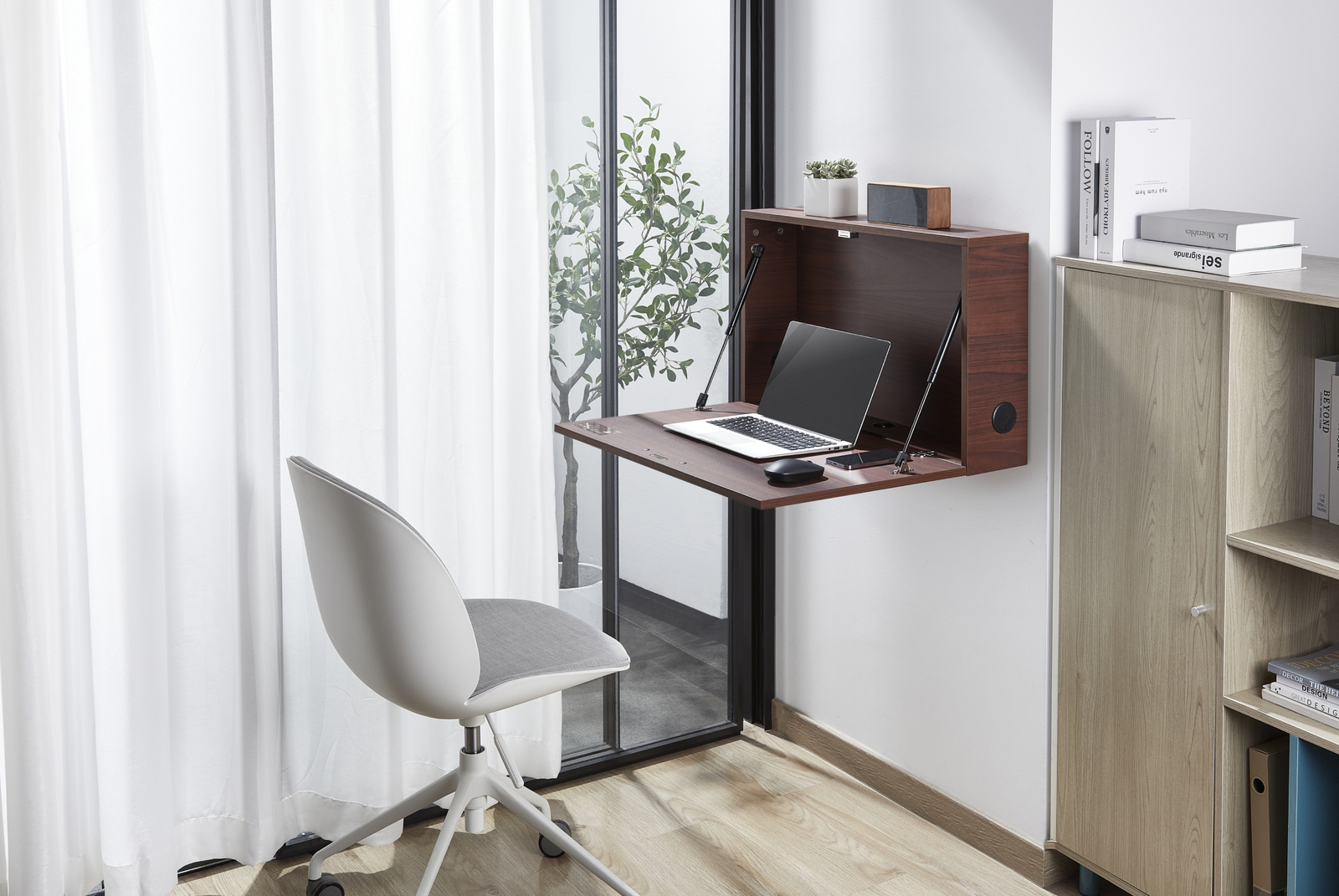 Buy Gorilla Office WallMounted Storage Walnut at Mighty Ape NZ