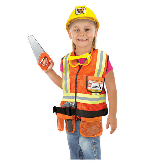 Melissa & Doug: Construction Worker Costume Role Play Set image