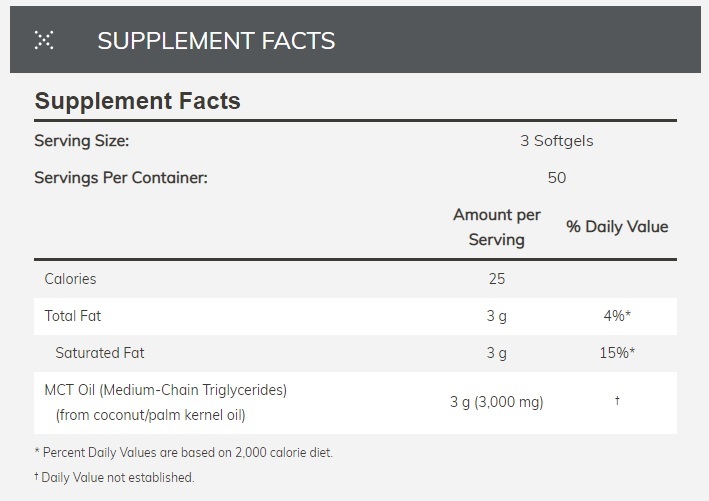 Now Foods MCT Oil 1000mg (150 Soft Gels) image