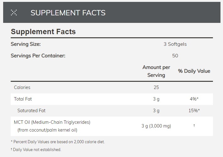 Now Foods: MCT Oil 1000mg (150 Soft Gels) image