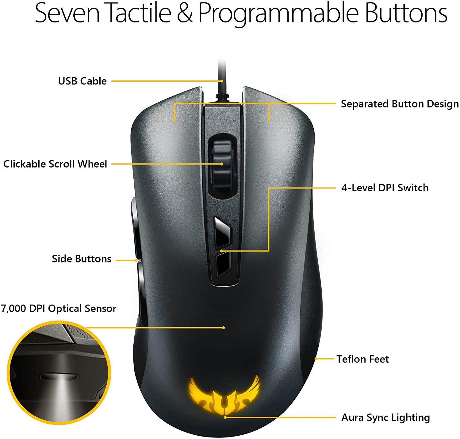 ASUS TUF M3 RGB Gaming Mouse PC Buy Now at Mighty Ape NZ