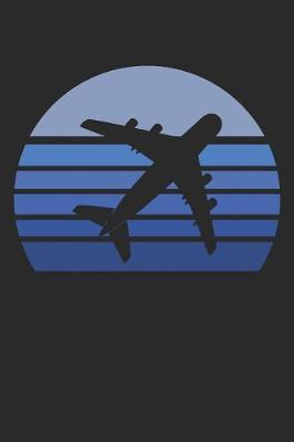 Retro Blue Airplane Silhouette image