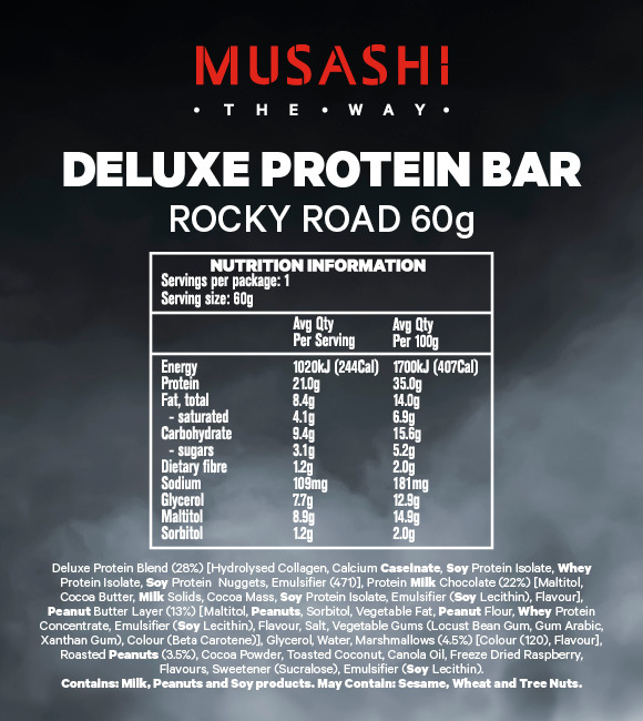 Musashi Deluxe High Protein Bar - Rocky Road (12x60g) image