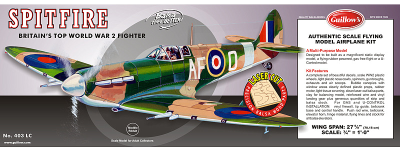 Supermarine Spitfire 1:16 Balsa Model Kit image