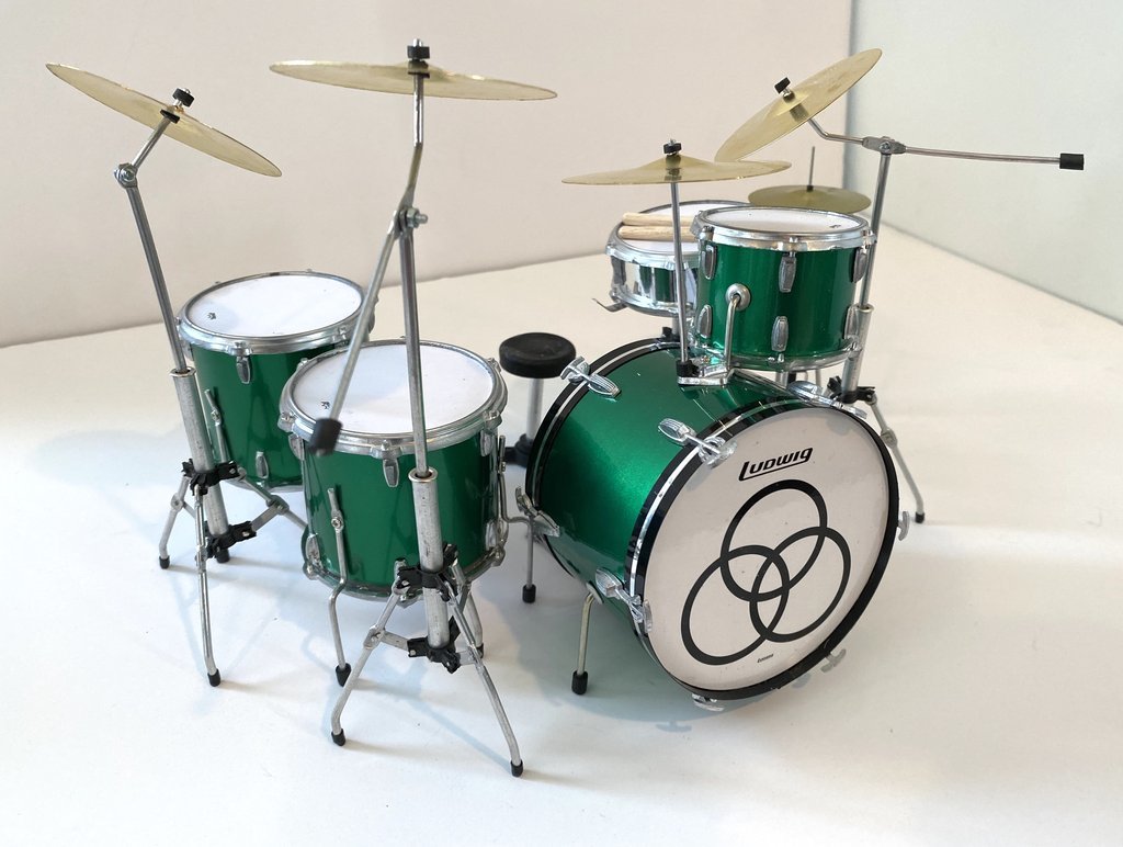 Axe Heaven John Bonham Zep Mini Drum Kit (Green Sparkle) at Mighty