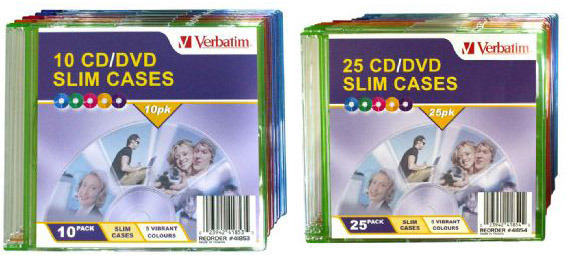 Verbatim CD/DVD Coloured Slim Cases 10 Pack image