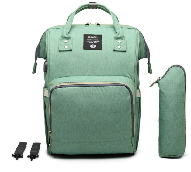green diaper bag backpack