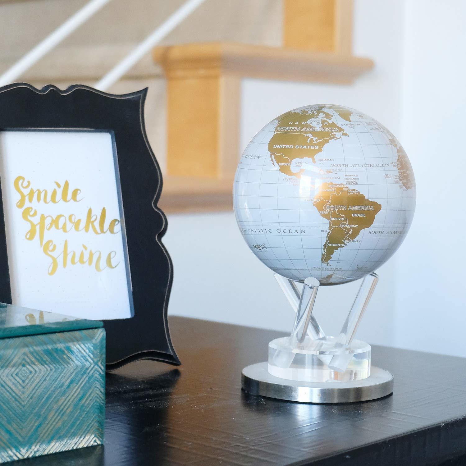 MOVA: Self Rotating Globe - White and Gold (11.5cm)