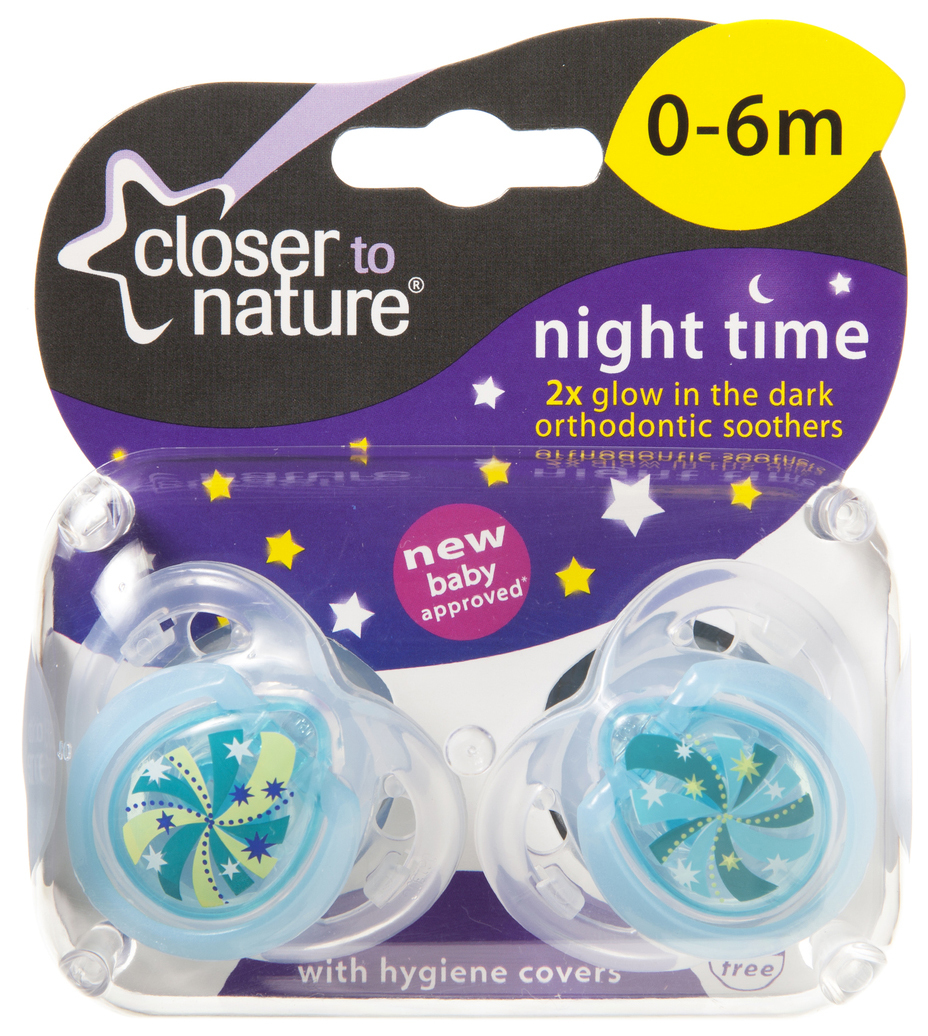 Closer to Nature Night Time Soother 0-6 Months (Galaxy) - 2 Pack image