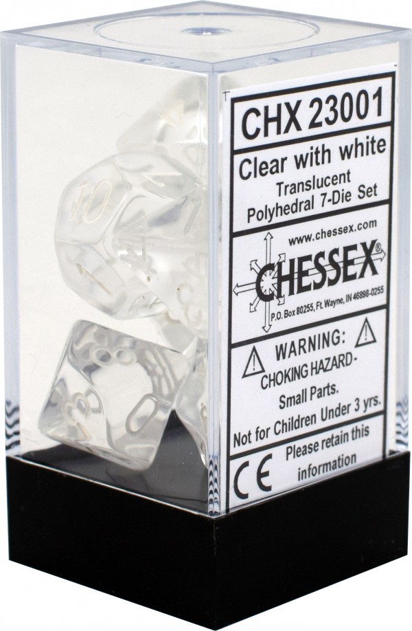 Chessex Translucent Polyhedral Dice Set - Clear image