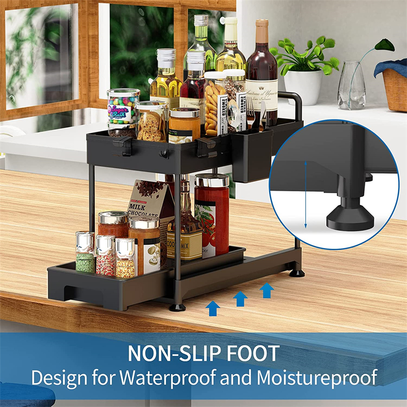 TwoTier Under Sink PullOut Kitchen Storage Rack at Mighty Ape NZ