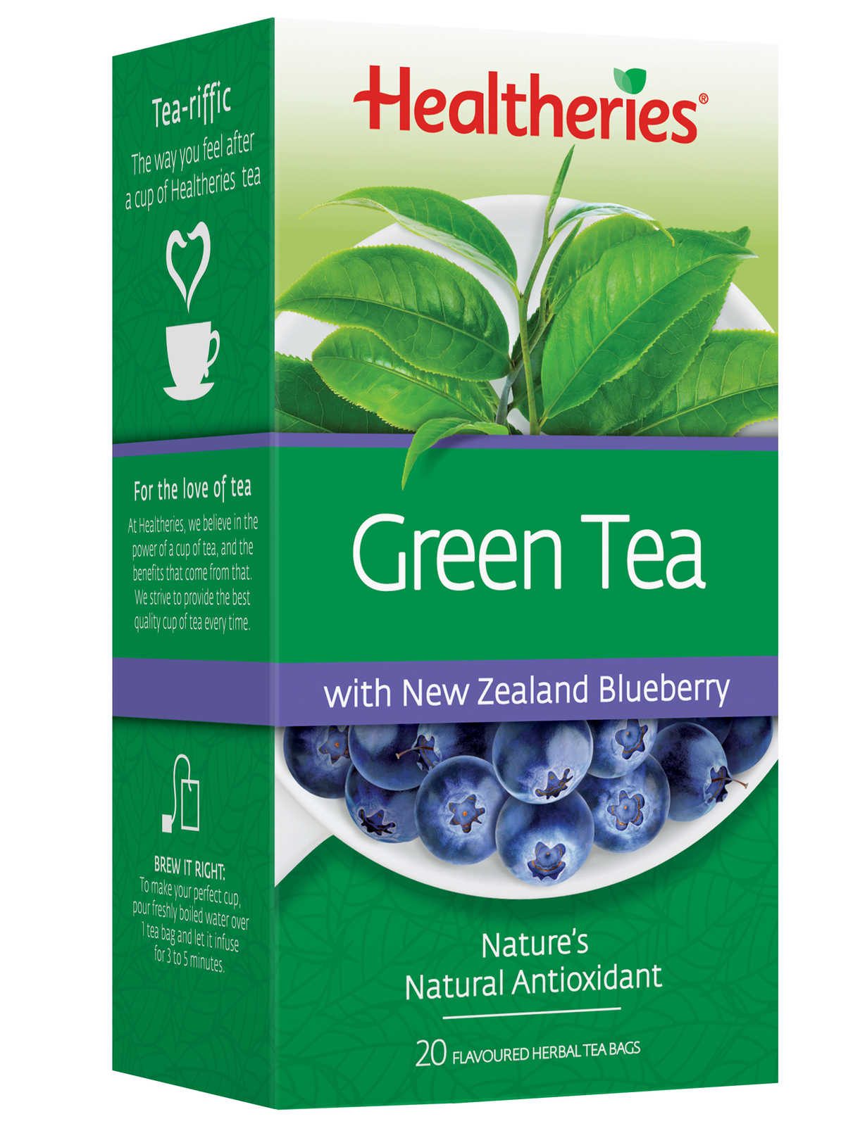 Healtheries Green Tea with NZ Blueberry (Pack of 20) image