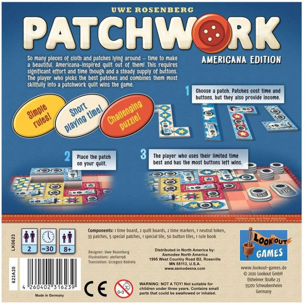 Patchwork Americana Board Game at Mighty Ape NZ