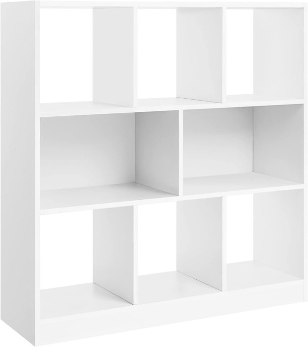 Buy Vasagle Wooden Free Standing Bookcase with Open Cubes and Shelves White at Mighty Ape NZ