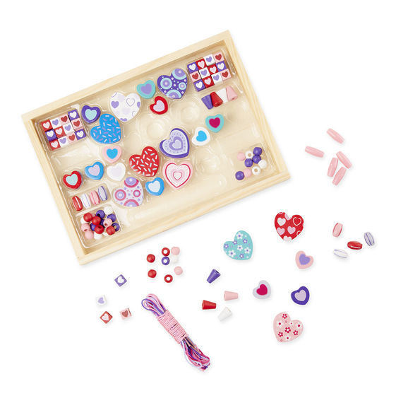 Melissa & Doug: Sweet Hearts - Wooden Bead Set image