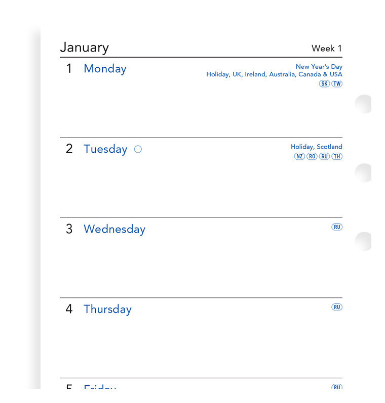Filofax: Personal 2020 Refill - Week per Page (Unlined) image