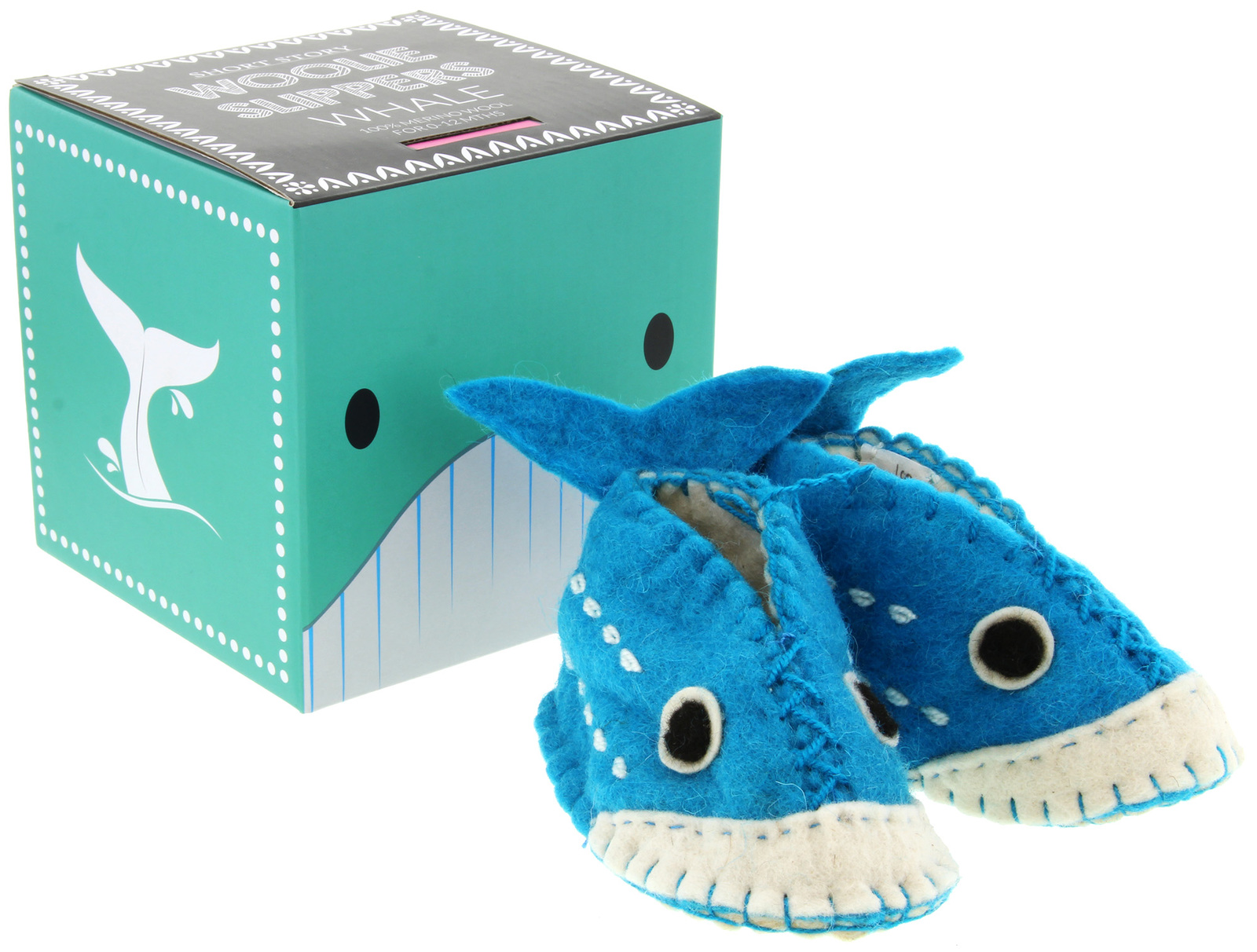 Woolie Merino Slippers - Whale