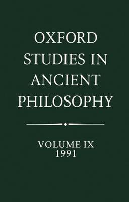Oxford Studies in Ancient Philosophy: Volume IX: 1991 image