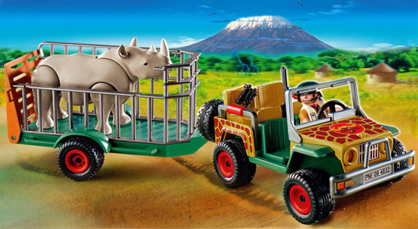 Playmobil Ranger's Vehicle with Rhino (Age 4+) image