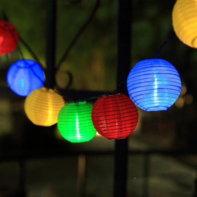 Solar String Lights - 20 LED Lantern Lights image