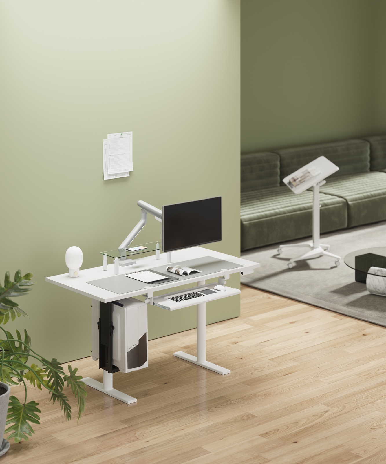 Buy Gorilla Office Height Adjustable Desk White/White at Mighty Ape NZ