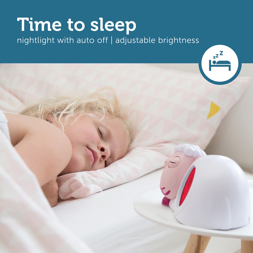 Zazu Sam the Sheep Sleep Trainer Clock - Pink image