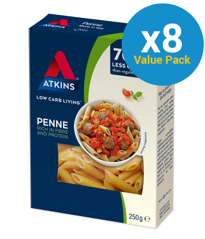 Atkins Low Carb Penne Pasta 250g (8 Box Value Pack) image