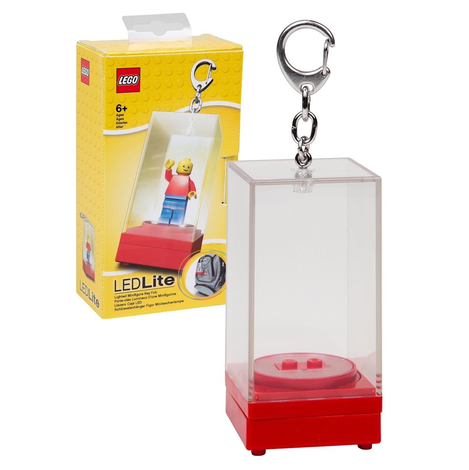 LEGO LED Lighted Minifigure Display Case Keychain Fob Red at Mighty Ape NZ