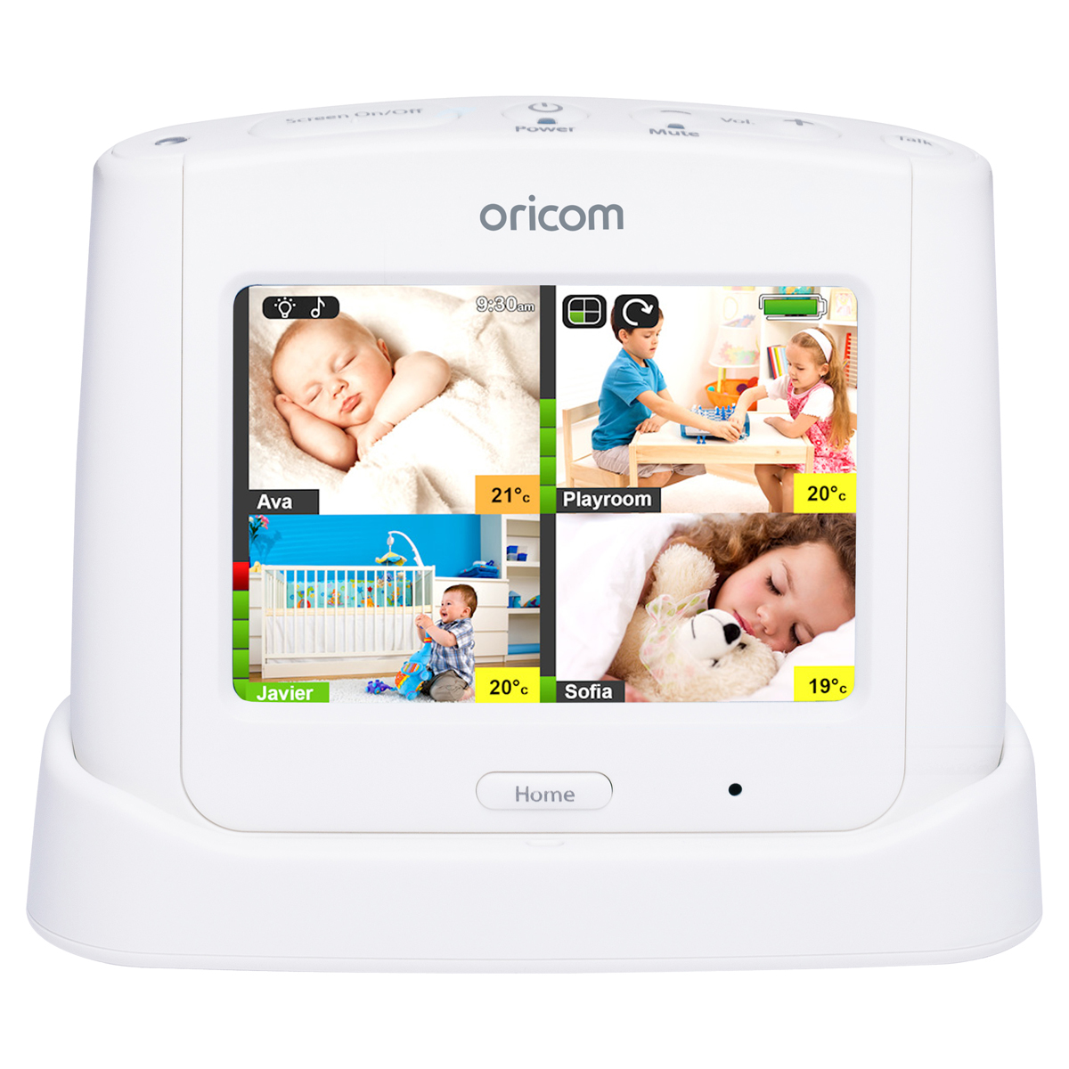 Oricom: Secure 870 3.5″ Touchscreen Video Monitor with Starry Lightshow - White image