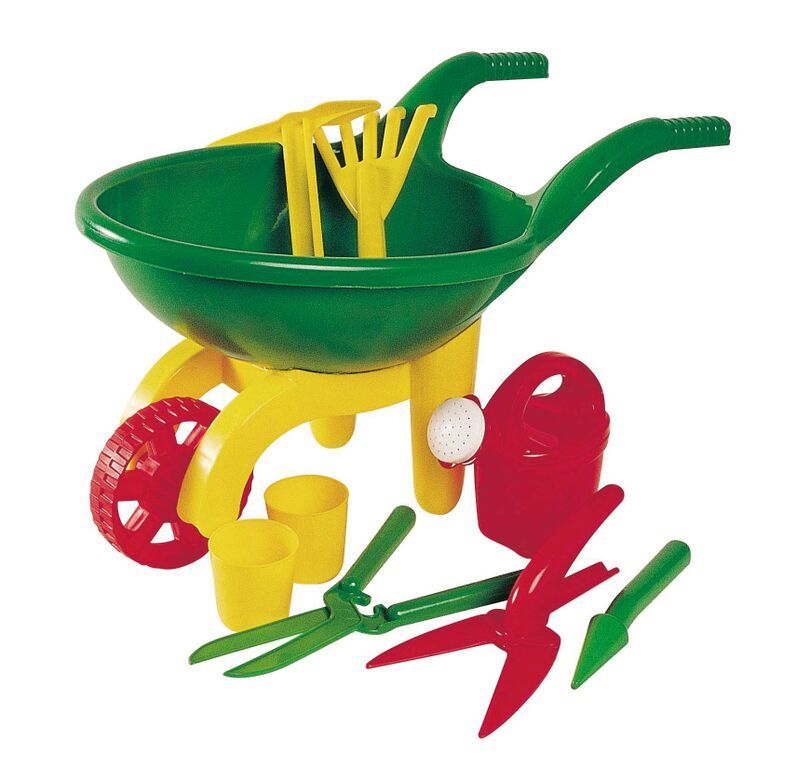 Green Garden Wheel Barrow Garden Set Toy