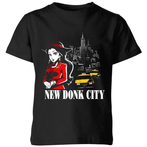 Nintendo Super Mario New Donk City Kids' T-Shirt - Black - 11-12 Years image