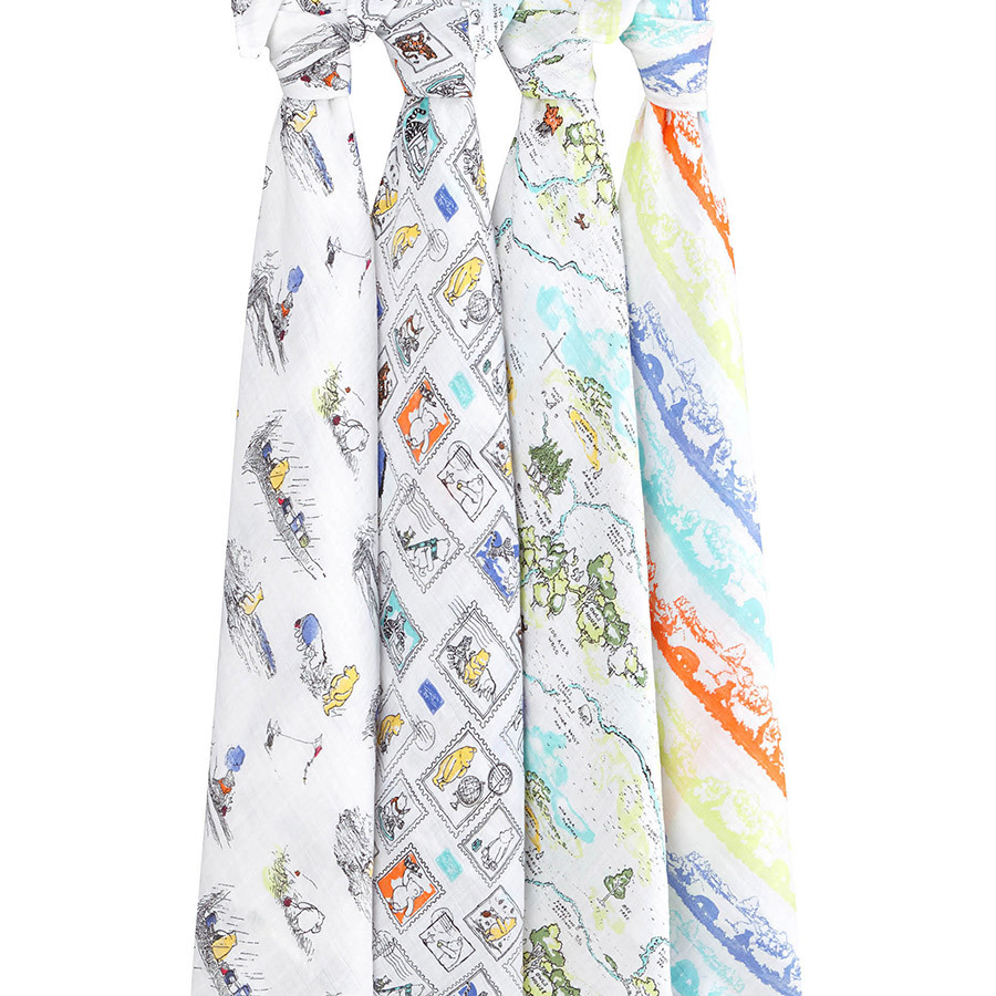 Aden+Anais: Disney Baby Swaddle - Winnie The Pooh (4 Pack Swaddling Wraps) image
