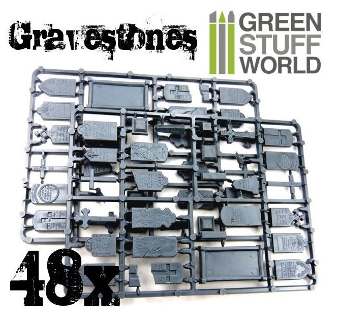 Green Stuff World: Plastic Gravestones Set (48pc)