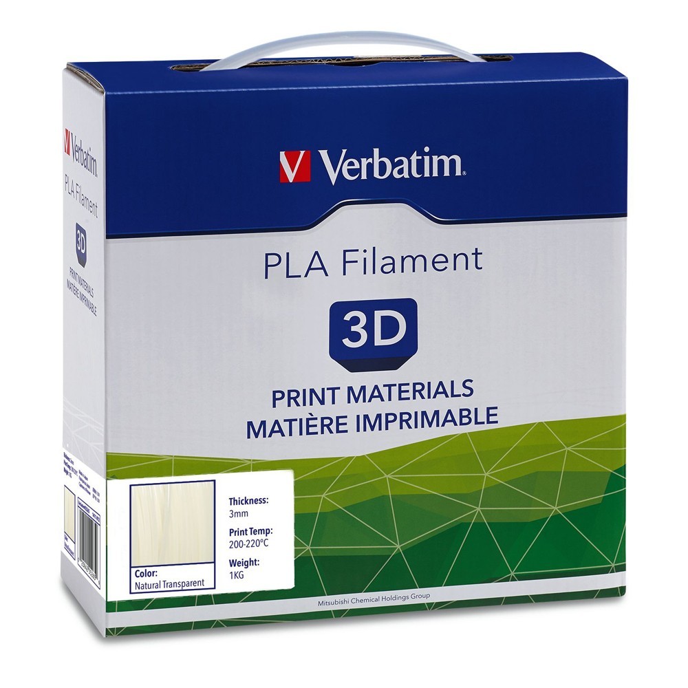 Verbatim 3D Printer PLA 3.00mm Filament - 1kg Reel (Transparent) image