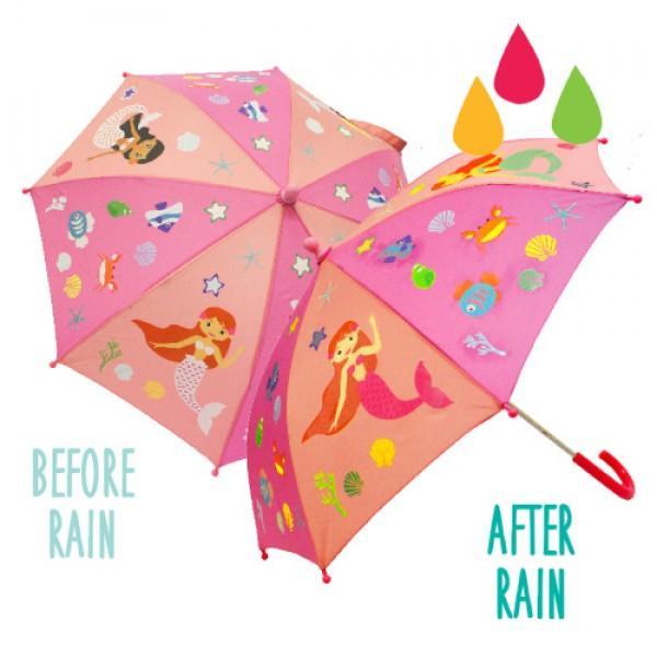 Colour Change Kids Umbrella - Mermaids